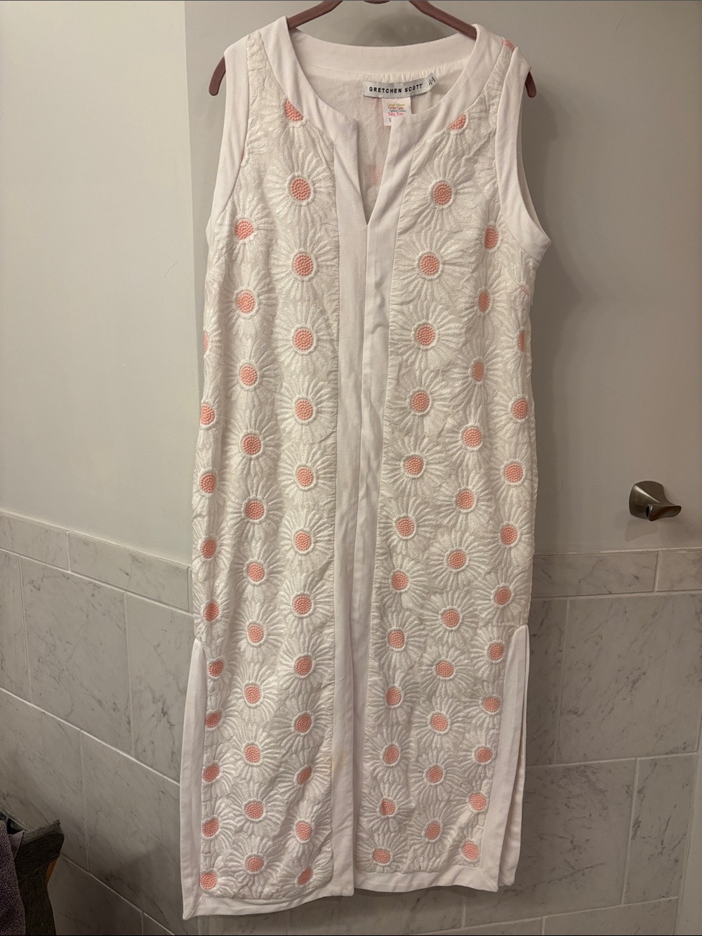 Gretchen Scott White Embroidered Daisy Swim Cover-Up - White with Pink Accents - Picture 1 of 7